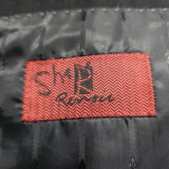 Renoir Two Button Blazer 44L Black Lined Pockets 201-1 Jacket Suit Separate - Picture 8 of 9